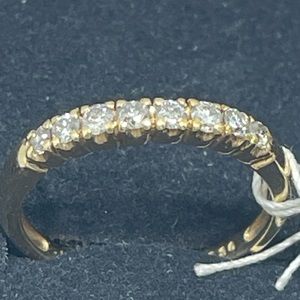 Gold K10 Ring Half Eternity Ring size 6.